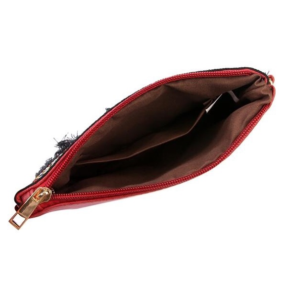 Super cute faux leather wristlet or crossbody - Picture 2 of 2